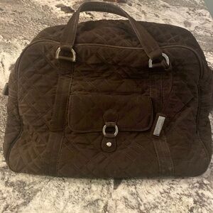 Vera Bradley brown quilted weekender